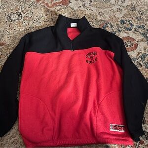 Chicago Bulls Red and Black Men's pullover